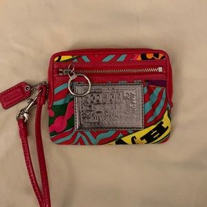 Small patterned coach wristlet/wallet